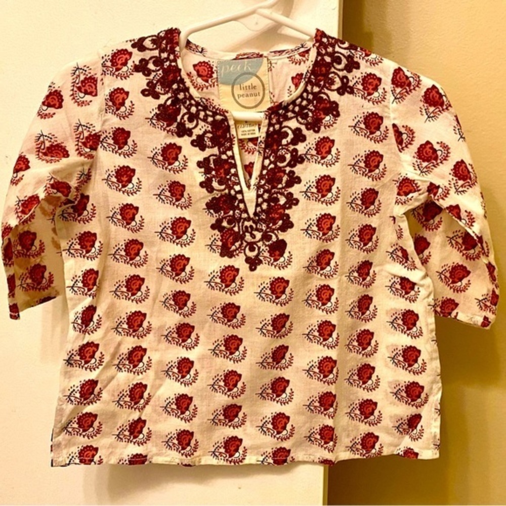 Peek Little Peanut Cotton Floral Top 12-18M